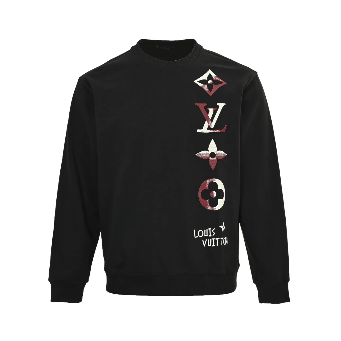 Louis Vuitton/Louis Vuitton 25Fw contrasting color four-flower embroidery crew neck sweatshirt